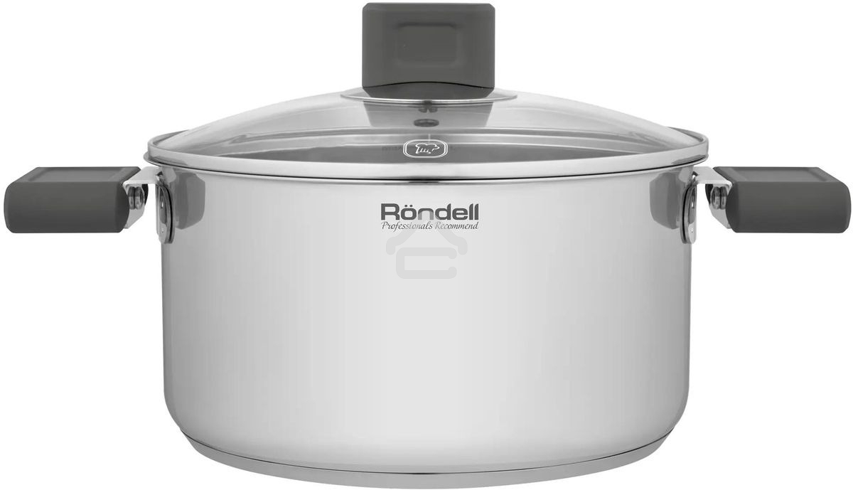 Кастрюля Rondell Quadro RDS-1596, 3.1л, 20 см, с крышкой, сталь