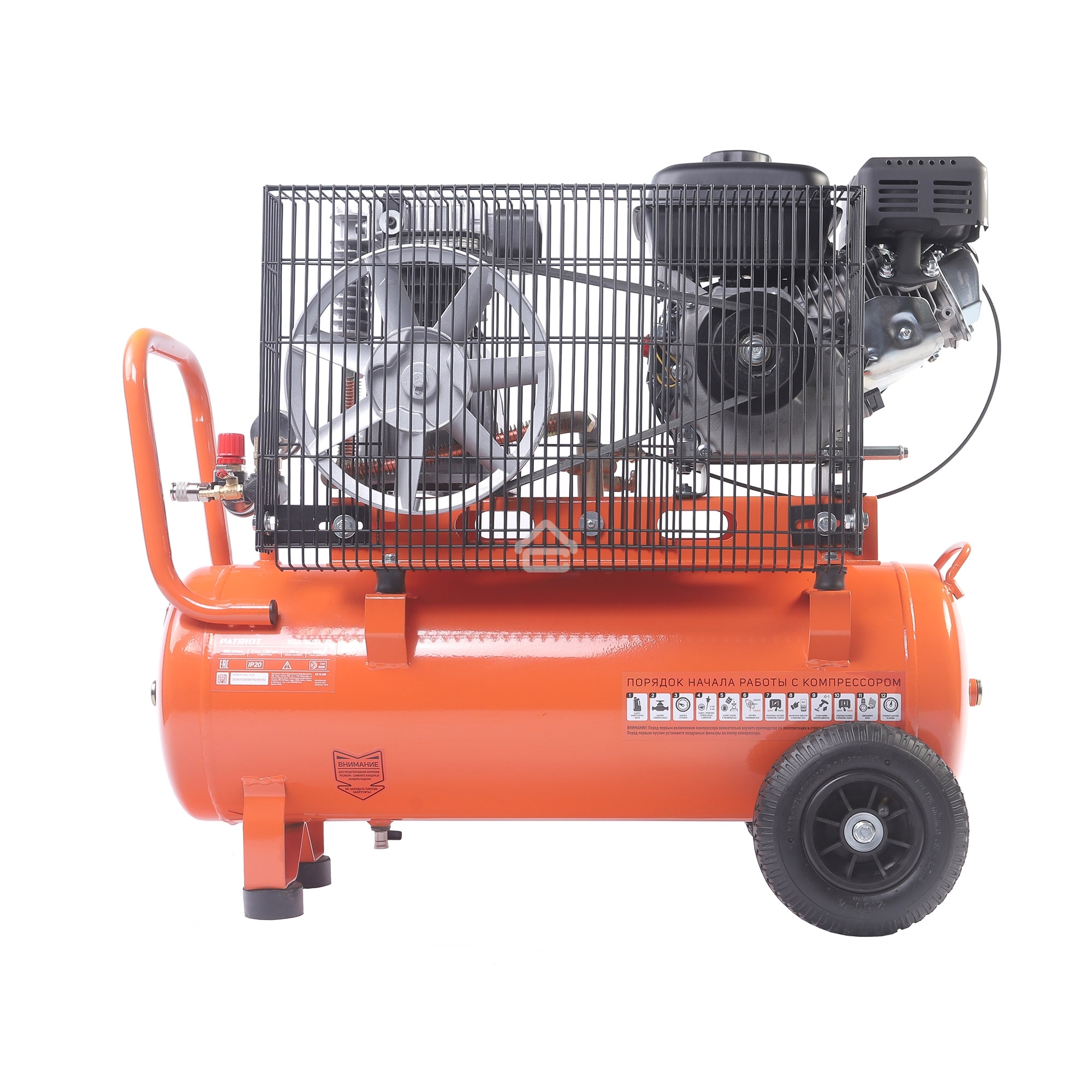 Компрессор Patriot бензиновый KGA 360 L50 - 360 л/мин, 10 бар, 50 л, 7 лс, быстросъем и 