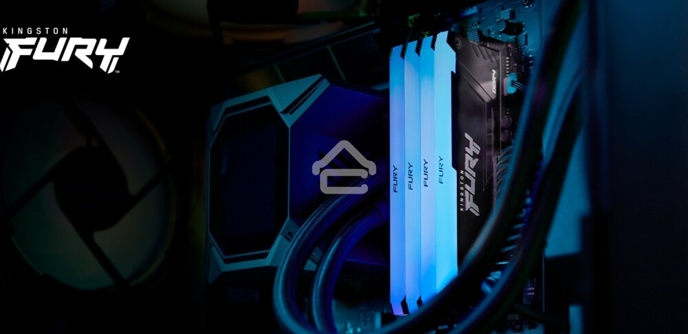 Оперативная память Kingston Fury Beast, DDR4, 32GB (2x16GB), 3600MHz, CL18, DIMM, с радиатором, RGB, черный