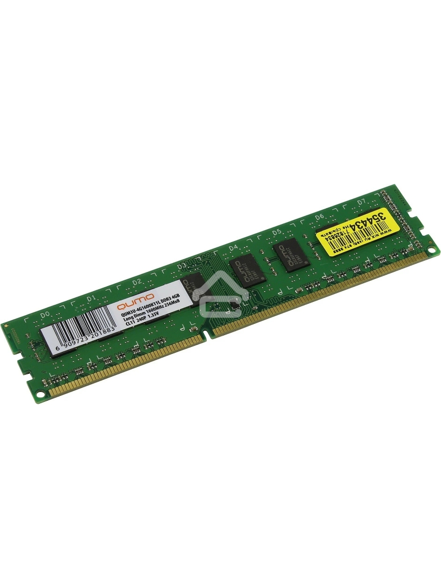 Оперативная память QUMO, DDR3L, 4GB (1x4GB), 1600MHz, CL11, DIMM
