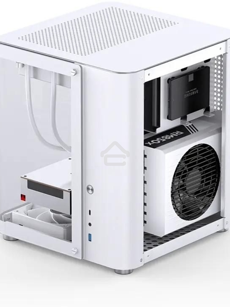 Корпус без блока питания JONSBO TK-1, Mini-Tower, TG, no fan, 1xUSB-A 3.2 + 1xUSB-C 3.2, mATX, mITX White