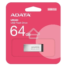 Флешка USB ADATA UR350 (UR350-64G-RSR/BK), 64Gb, USB 3.2, R/W 100/15, серебристый/черный