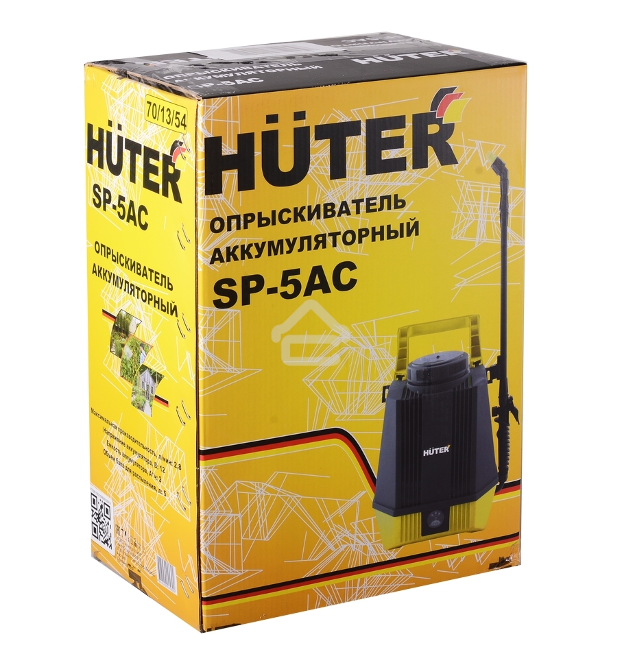 Опрыскиватель Huter SP SP-5AC аккум. наплеч. 5л желтый/черный (70/13/54)
