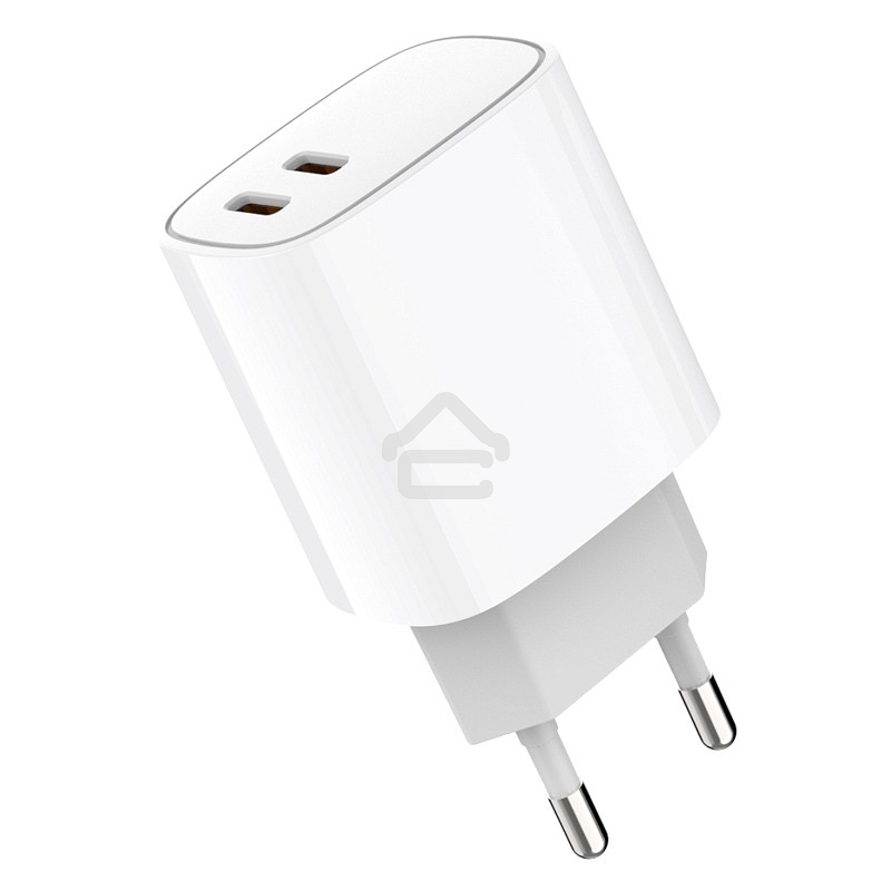 Сетевое зарядное устройство с двумя портами USB-C + USB-C, 20Вт Rexant
