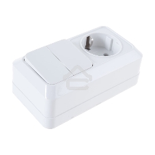 Блок ОП Олимп 2-кл. вык.+ роз. с заземл. горизонт. бел. UNIVersal О0033