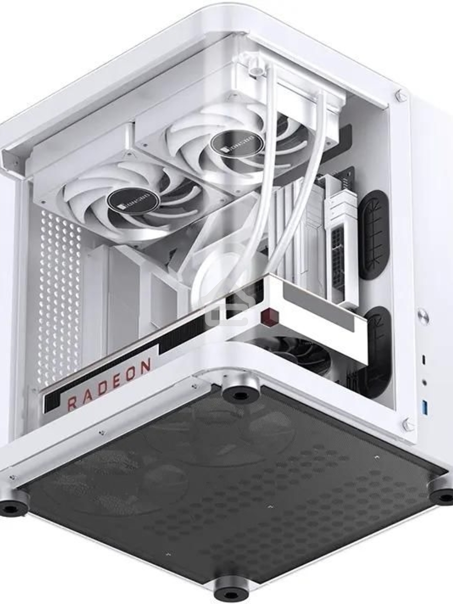 Корпус без блока питания JONSBO TK-1, Mini-Tower, TG, no fan, 1xUSB-A 3.2 + 1xUSB-C 3.2, mATX, mITX White