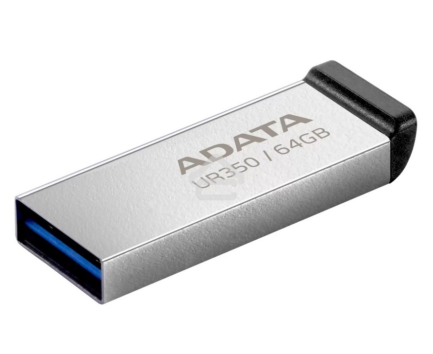 Флешка USB ADATA UR350 (UR350-64G-RSR/BK), 64Gb, USB 3.2, R/W 100/15, серебристый/черный