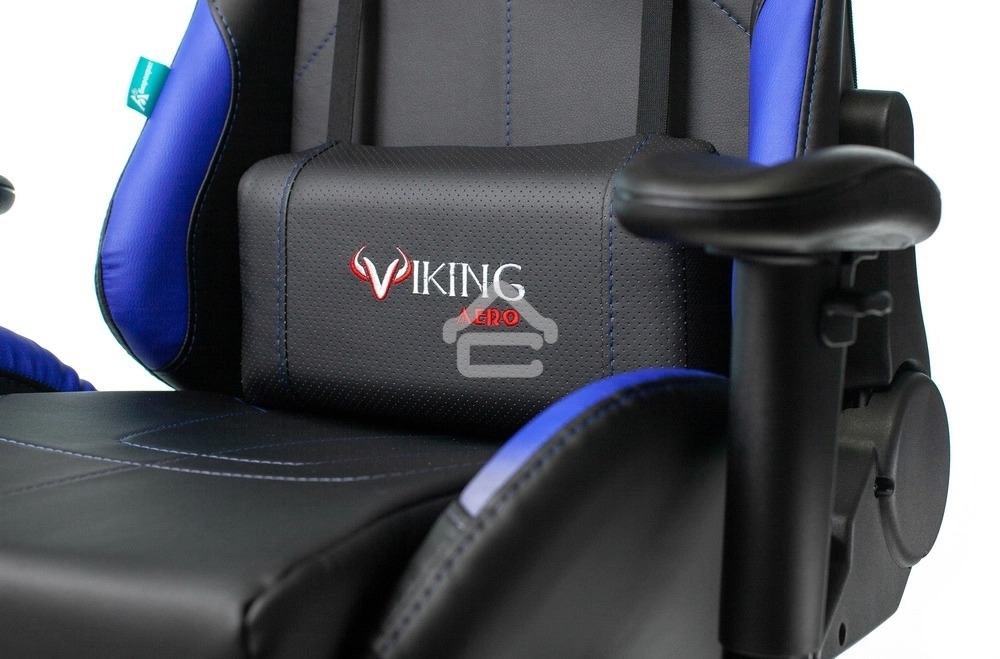 Кресло игровое Бюрократ VIKING 5 AERO BLUE черный/синий искусственная кожа