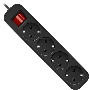 Удлинитель Defender G450 чёрный, 5 м, EURO, 4 розетки, 2200 Вт