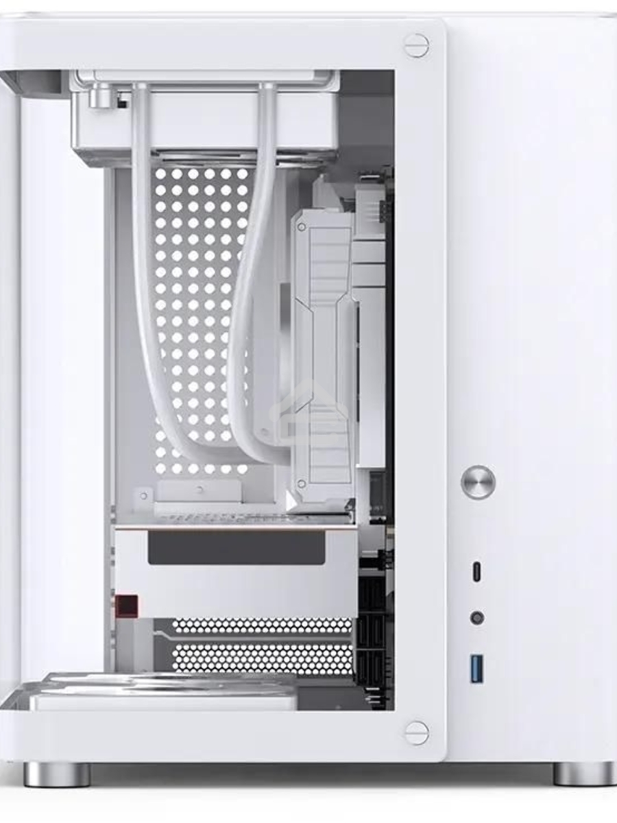 Корпус без блока питания JONSBO TK-1, Mini-Tower, TG, no fan, 1xUSB-A 3.2 + 1xUSB-C 3.2, mATX, mITX White