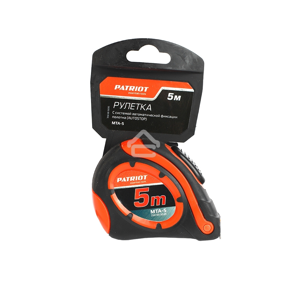 Рулетка PATRIOT MTA-5, автостоп, ударопрочный корпус, обрезиненная, 5м