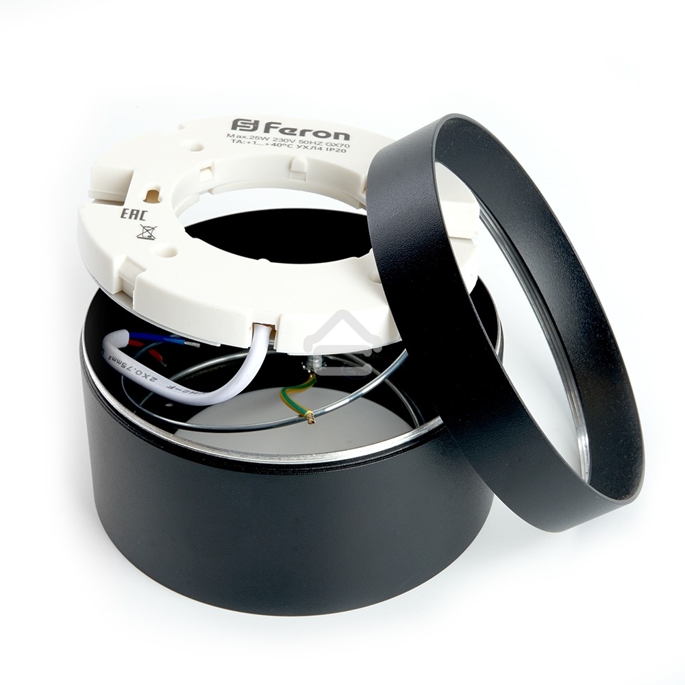 Светильник Feron HL370 ДПО-25w GX70 без лампы черный