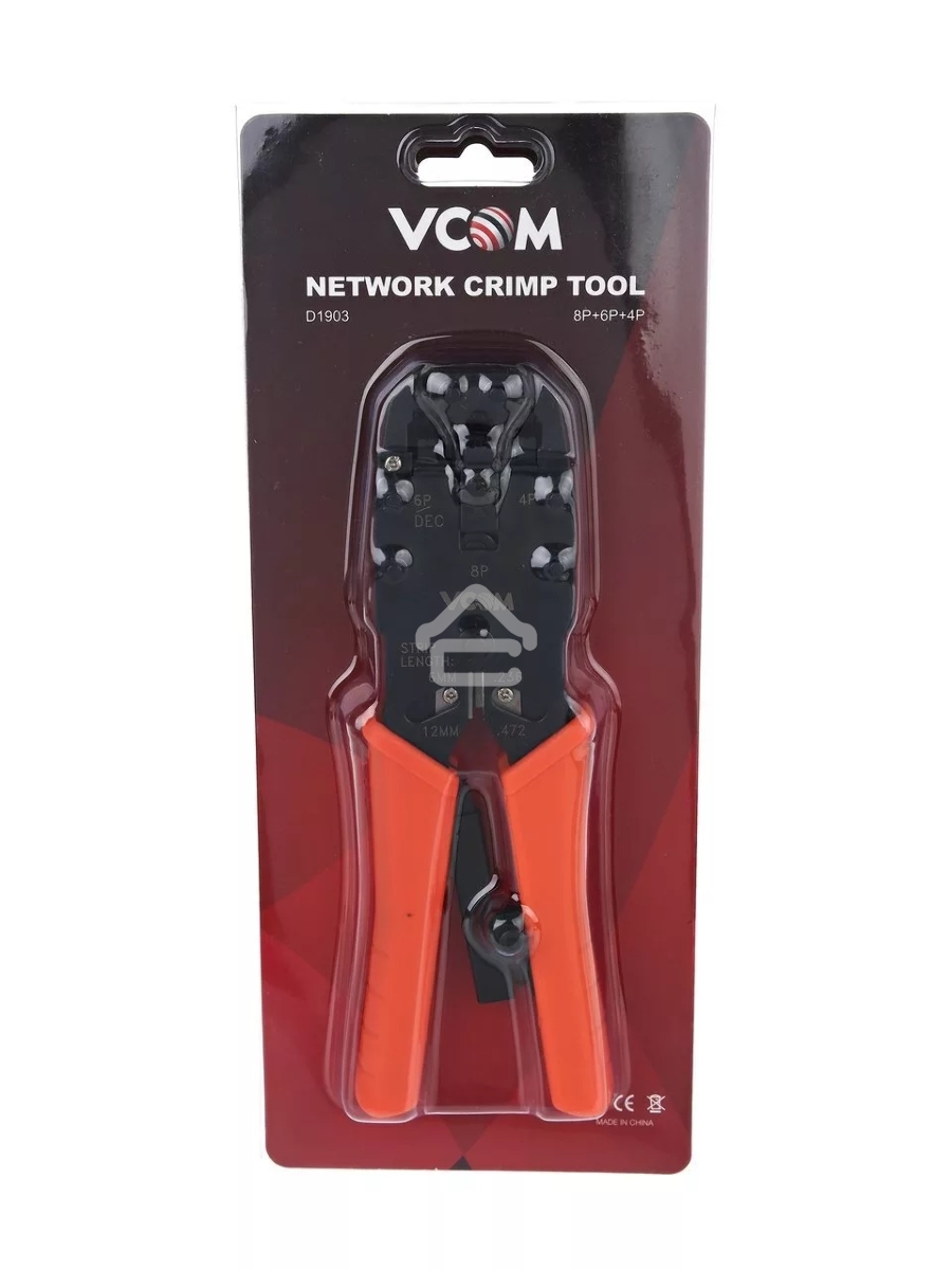 Монтажный инcтрумент VCOM D1903 Клещи обжимные 4P/6P/8P 