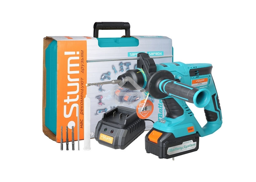 Перфоратор Sturm! CRH1822 SDS-plus уд.:2.2Дж аккум. (кейс в комплекте)