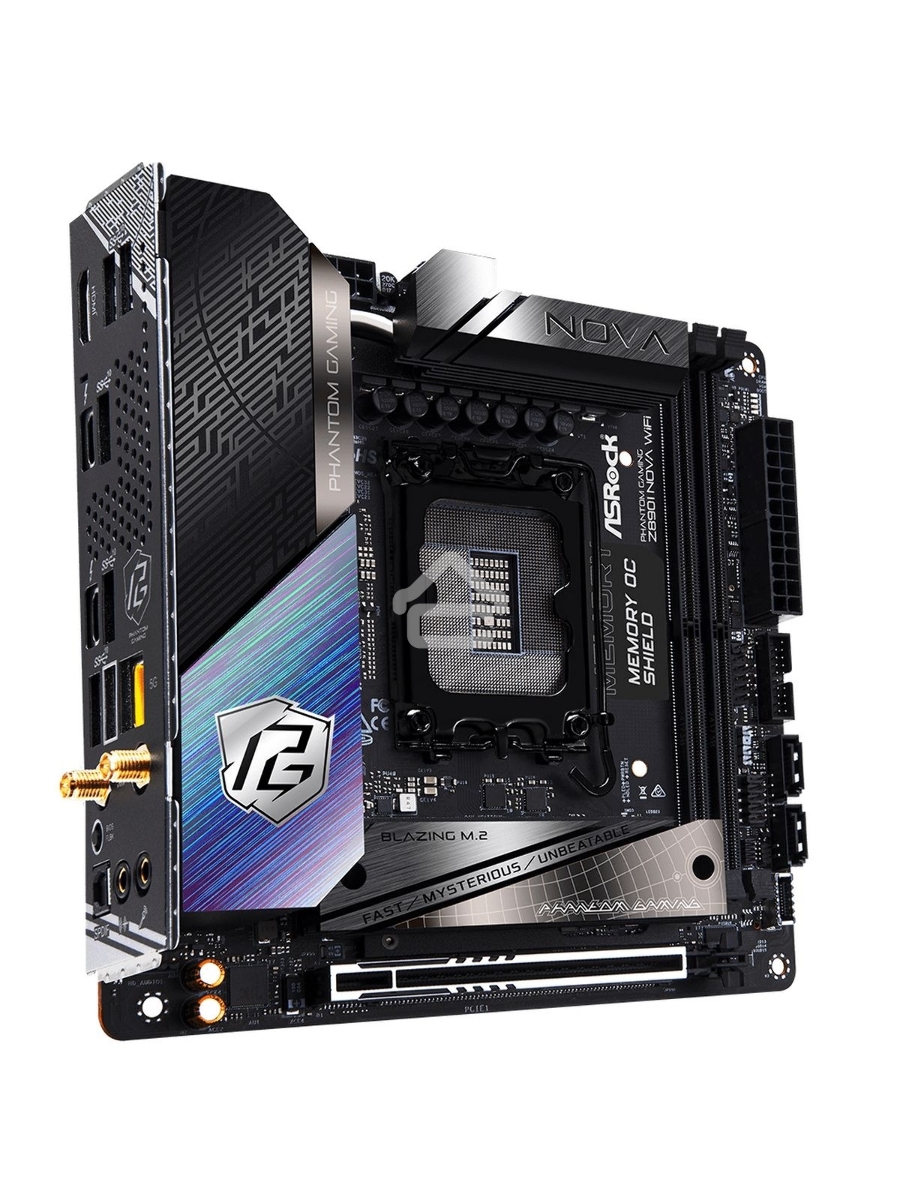 Материнская плата ASRock Z890I Nova WiFi, LGA 1851, Intel Z890, 2xDDR5, 2xSATA, 3xM.2, 1xPCIe 5.0 x16, 2xThunderbolt 4 Type-C, 6xUSB 3.2 Gen2, 2xUSB 3.2 Gen1, 2xUSB 2.0, 1xRJ-45, 1x5Gb LAN, 7.1, Mini-ITX