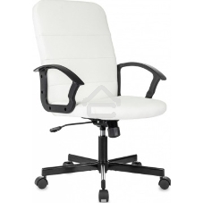 Кресло офисное Бюрократ Triest белый эко.кожа крестов. металл черный