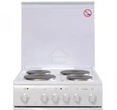 Плита электрическая De Luxe 5004.10э (кр)-001 белый, конфорок 4 шт, духовка 43 л, 50 см x 85 см x 50 см