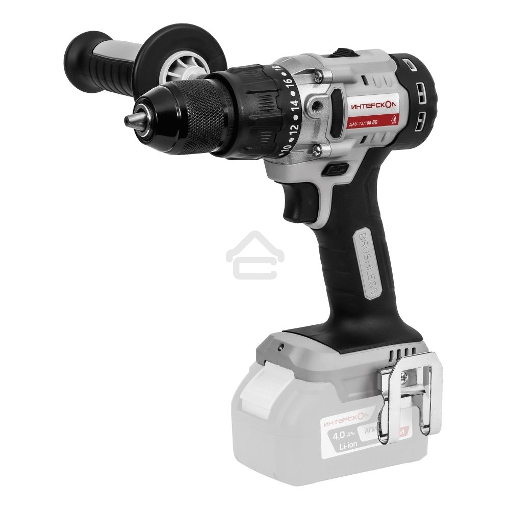 Дрель-шуруповерт аккумуляторная бесщеточная ударная ИНТЕРСКОЛ ДАУ-13/18В 80 (без АКБ и ЗУ, кейс)
