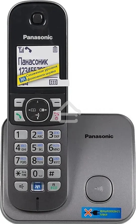 Телефон беспроводной (DECT) Panasonic KX-TG6811RUM (серебристый) Беспроводной DECT,40 мелодий,телефонный справочник 120 зап.