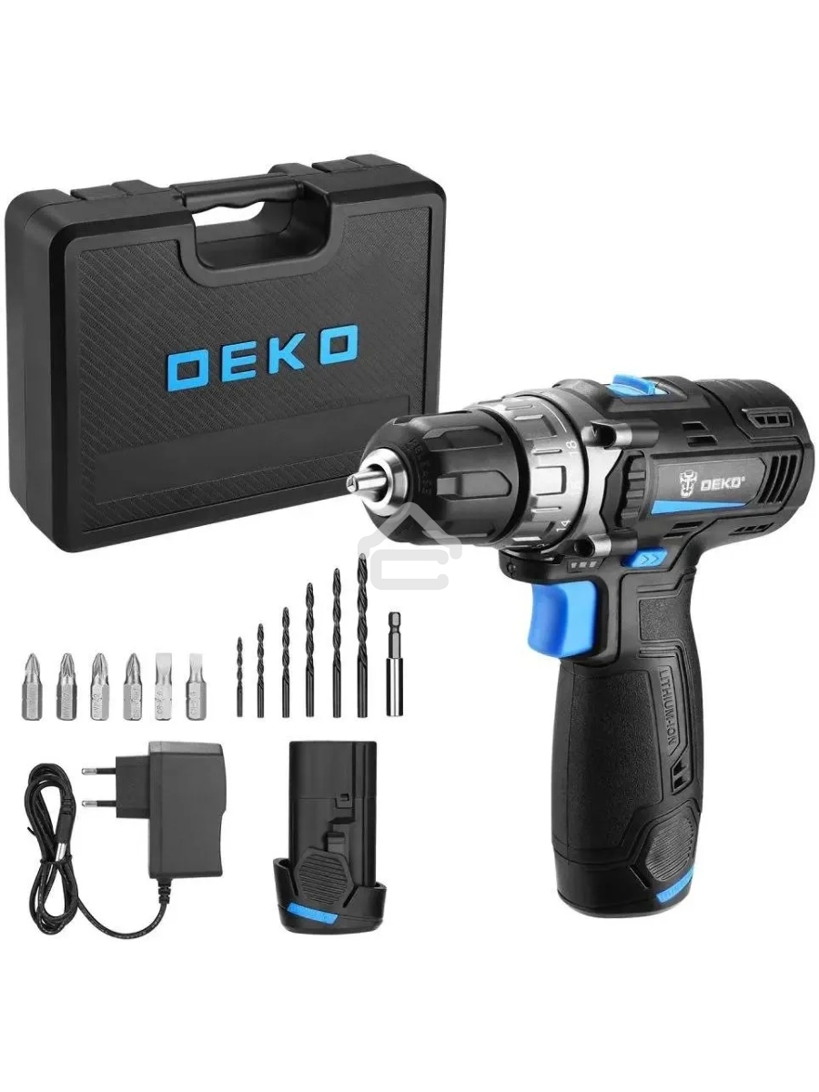 Дрель-шуруповерт Deko DKCD12V PRO Аккумуляторная, Кейс
