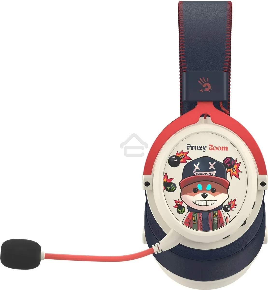 Гарнитура беспроводная/проводная с микрофоном A4Tech Bloody MR595 Proxy Boom бежевый/черный мониторные BT/Radio оголовье (MR595)