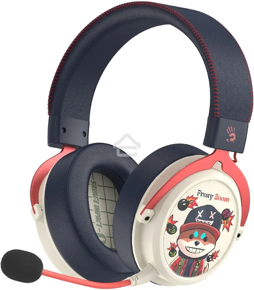 Гарнитура беспроводная/проводная с микрофоном A4Tech Bloody MR595 Proxy Boom бежевый/черный мониторные BT/Radio оголовье (MR595)