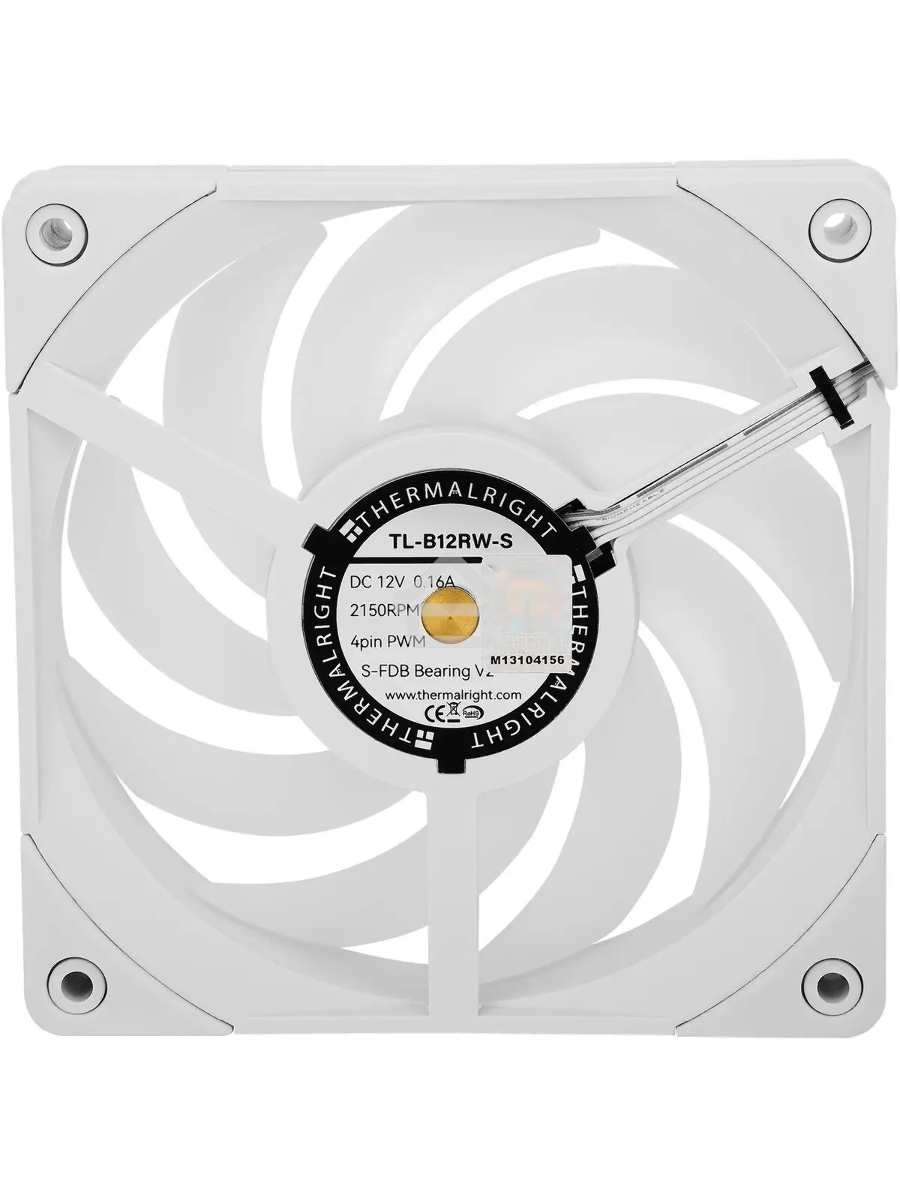 Вентилятор для корпуса Thermalright TL-B12RW-S белый, 120 мм, 2150 об/мин, 28.1 дБ, 4 pin