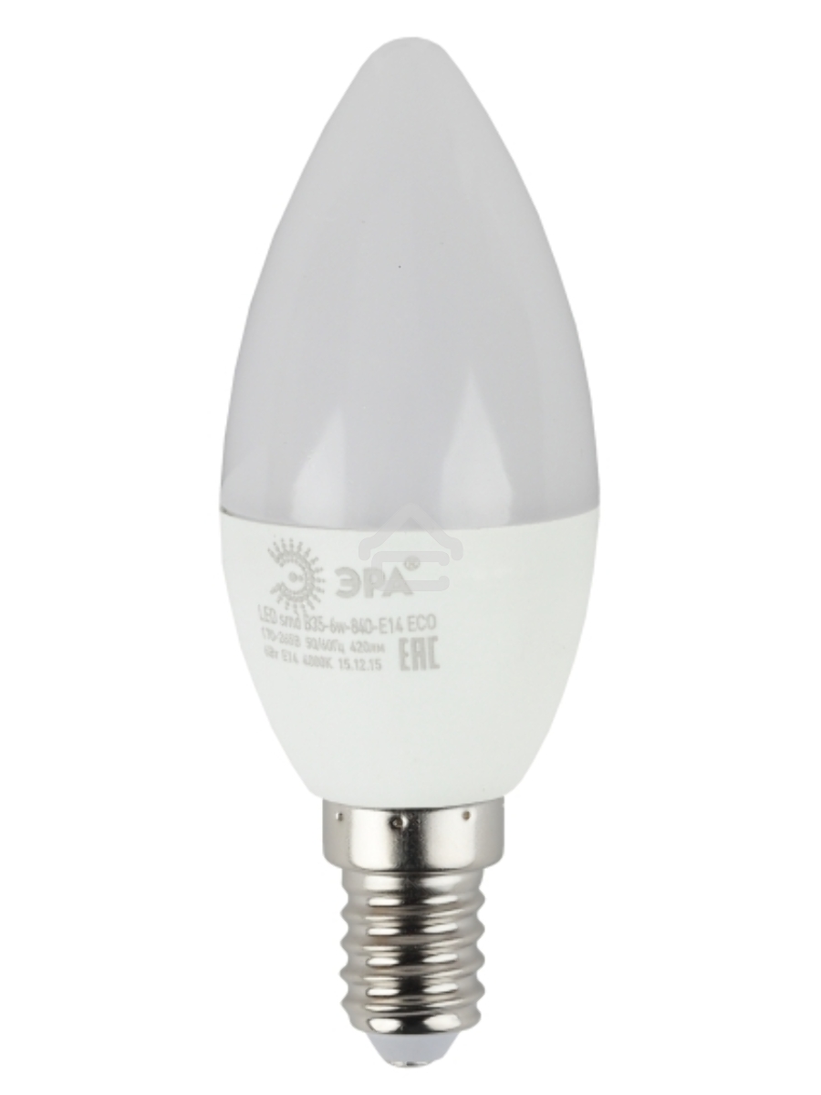 Лампа светодиодная ЭРА Б0020619 ECO LED B35-6W-840-E14