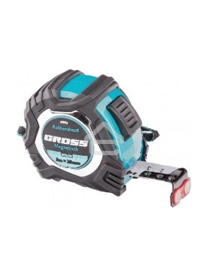 Рулетка Magnetisch, 5 м х 25 мм обрезиненный корпус,автоматическая фиксация GROSS 32572