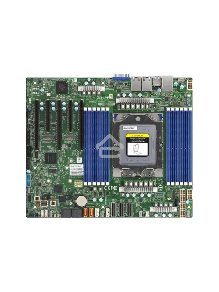 Серверная материнская плата Supermicro H13SSL-N-B, сокет SP5, чипсет встроен в процессор, 12xDDR5, 5xPCIe, 3xPCIe 5.0 x16, 2xM.2, 8xSATA, 2xGigabit Ethernet, 24-pin + 8-pin + 8-pin, ATX