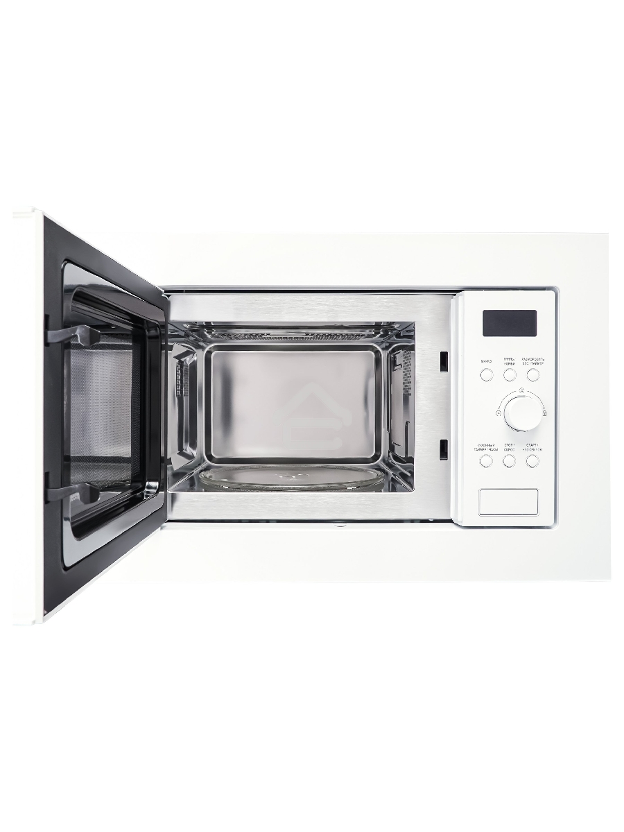 Микроволновая печь встраиваемая Evelux MW 20 W белый, 20 л, 700 Вт, переключатели - кнопки/поворотный механизм