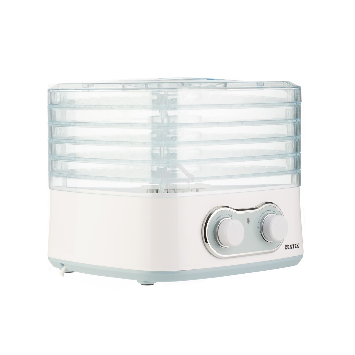 Сушилка для овощей Centek CT-1659 (белый), ОБЪЕМ 5 л, 270Вт, 5 поддонов, механическое управление