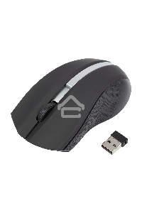 Мышь беспроводная HIPER HOMW-072 черный/серебристый, 1000 dpi, радиоканал, USB, кнопки - 3