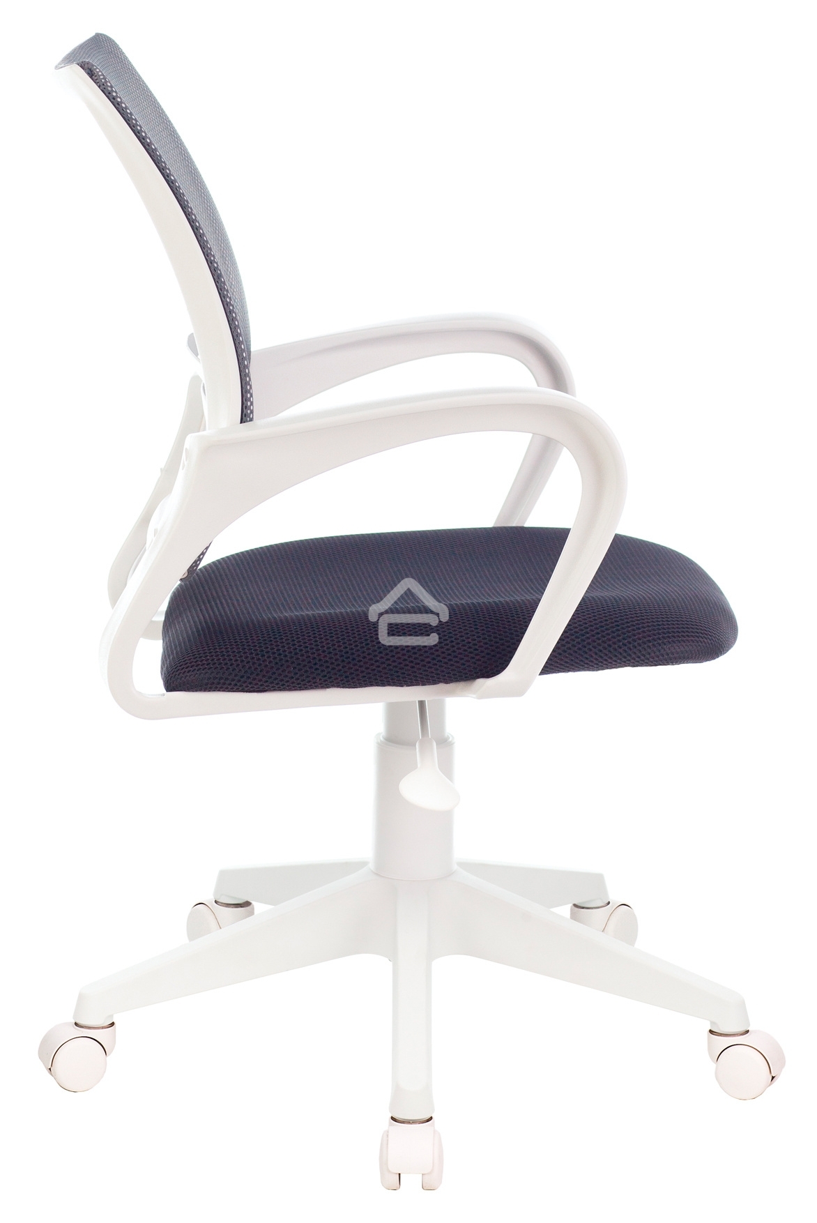 Кресло компьютерное Бюрократ CH-W695NLT TW-04 TW-12 темно-серый, сетка/ткань, крестовина пластик, пластик белый