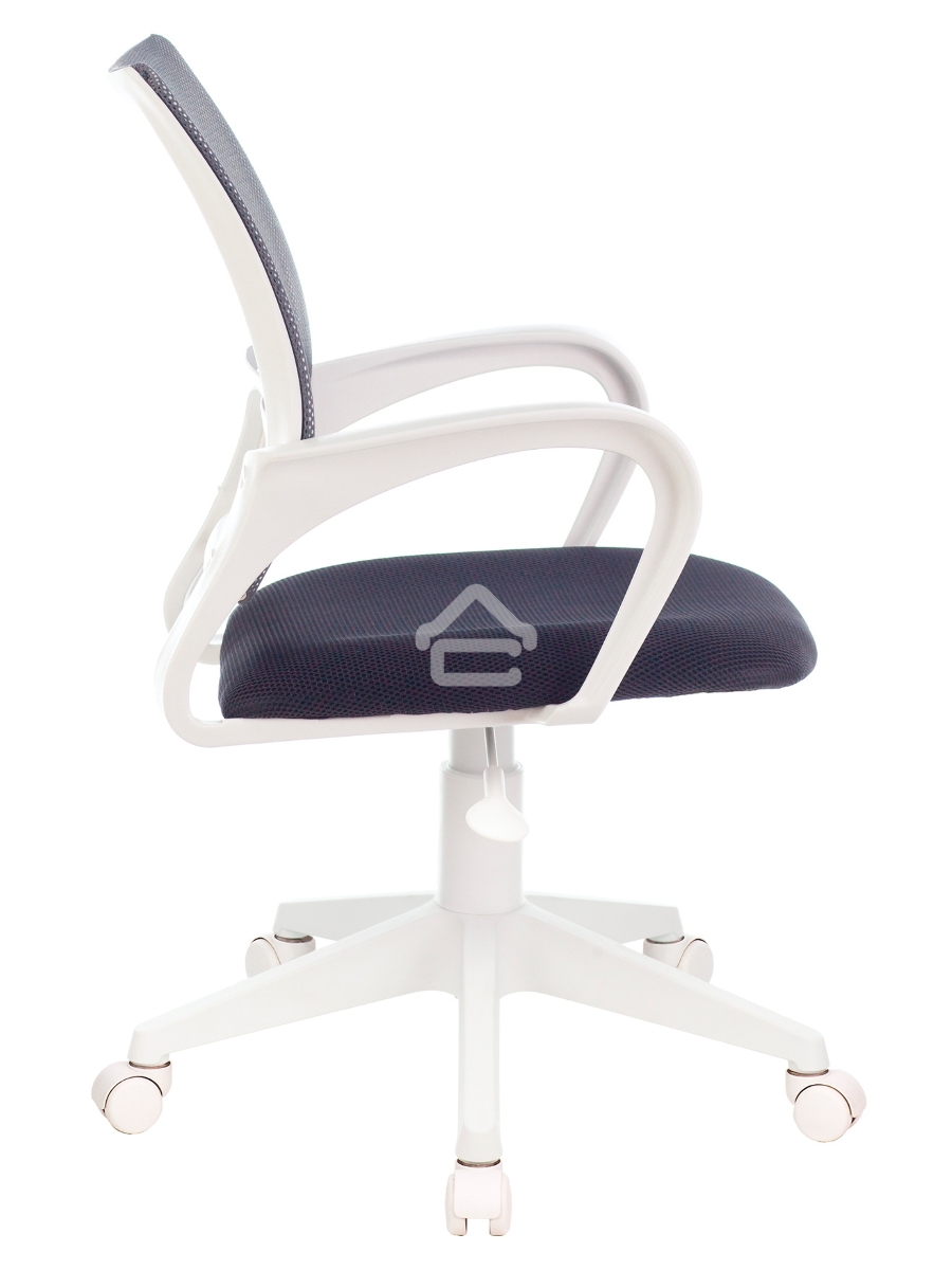 Кресло компьютерное Бюрократ CH-W695NLT TW-04 TW-12 темно-серый, сетка/ткань, крестовина пластик, пластик белый