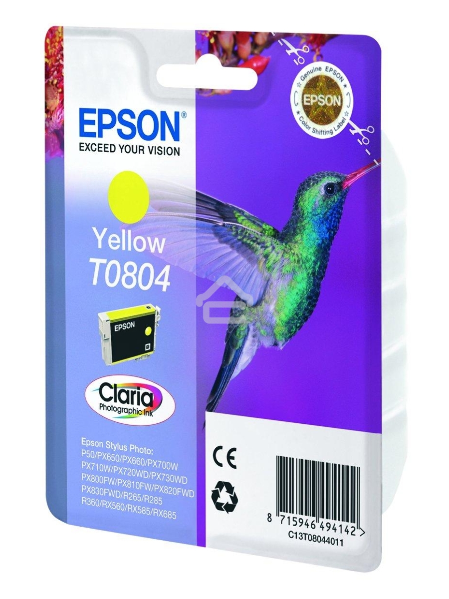 Картридж струйный Epson C13T08044011 желтый для Epson St Ph P50/PX660/PX720WD (330стр.)