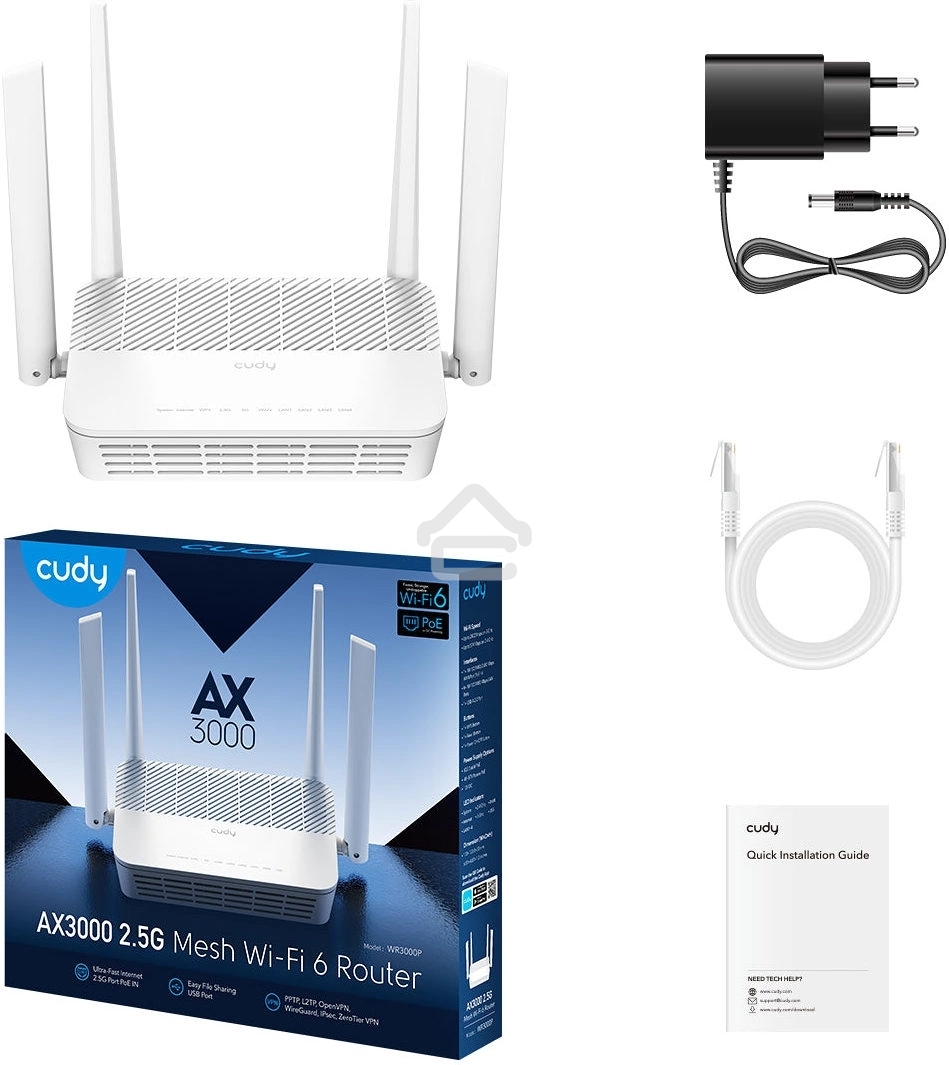 Маршрутизатор AX3000 2.5G Wi-Fi 6 Mesh PoE Router