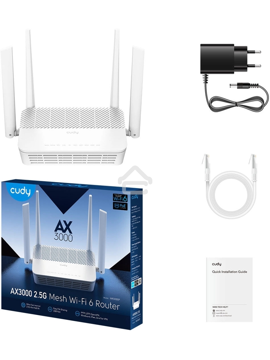 Маршрутизатор AX3000 2.5G Wi-Fi 6 Mesh PoE Router