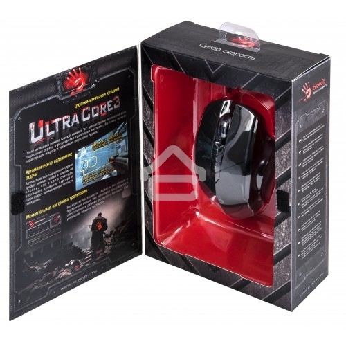 Мышь проводная A4Tech Bloody V7 черный, 3200 dpi, USB Type-A, кнопки - 8
