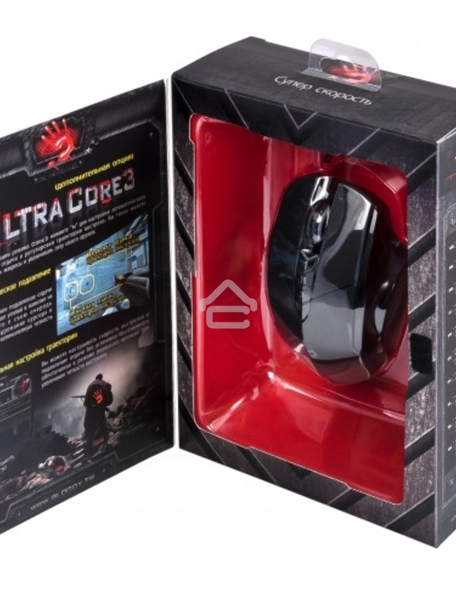 Мышь проводная A4Tech Bloody V7 черный, 3200 dpi, USB Type-A, кнопки - 8
