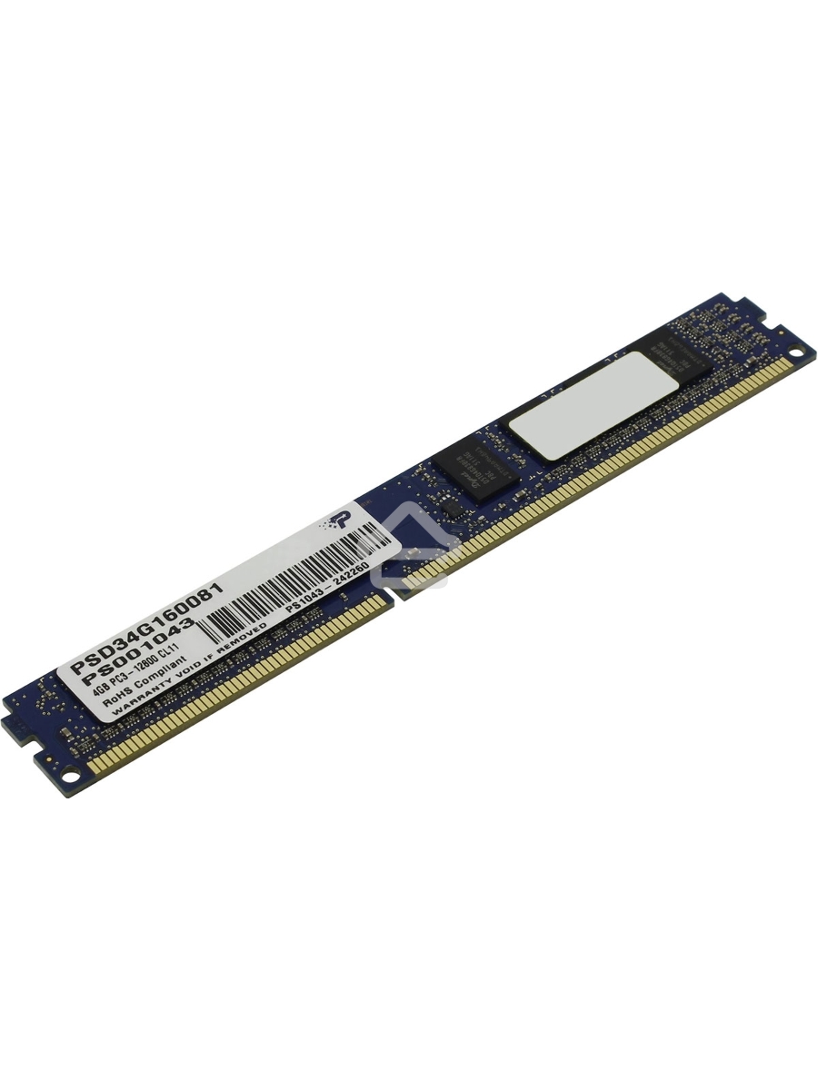 Оперативная память Patriot, DDR3, 4GB (1x4 GB), 1600 MHz, CL11, DIMM