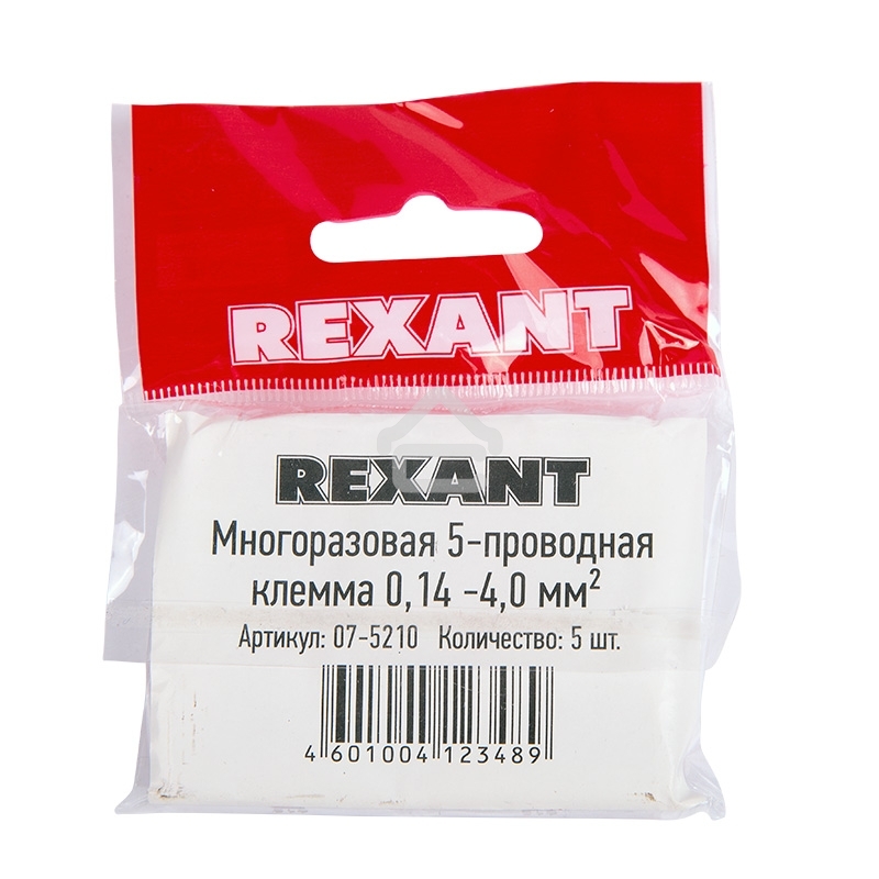 Универсальная компактная клемма Rexant 5-прoводная до 4,0 мм² (5 шт/уп)