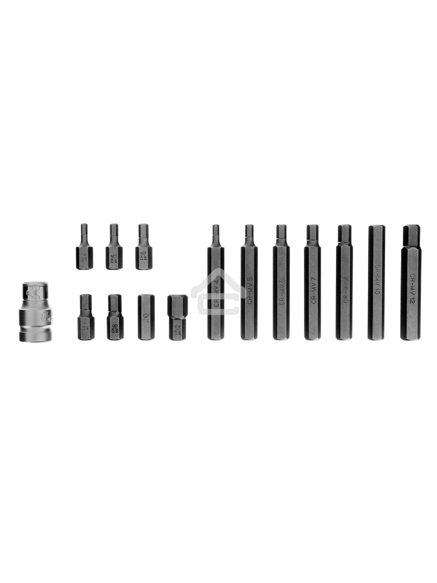Набор бит STELS 11313hex хвостовик-шестигранник 1/2'' crv 10мм 15предм.