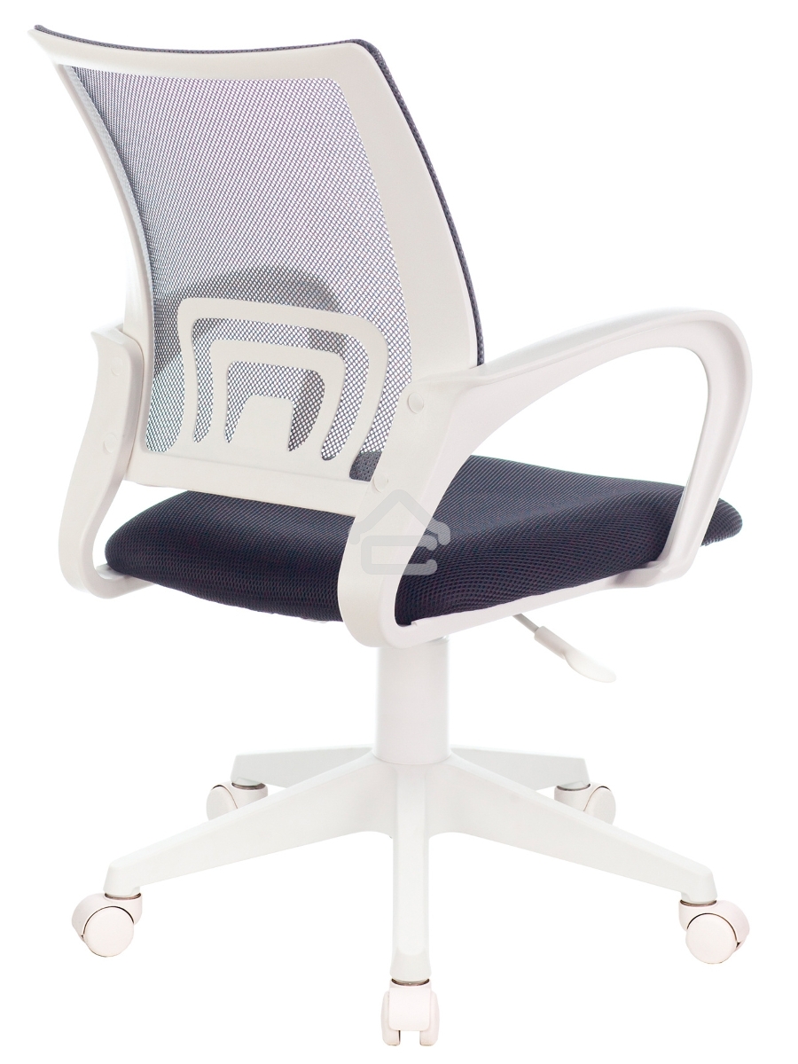 Кресло компьютерное Бюрократ CH-W695NLT TW-04 TW-12 темно-серый, сетка/ткань, крестовина пластик, пластик белый
