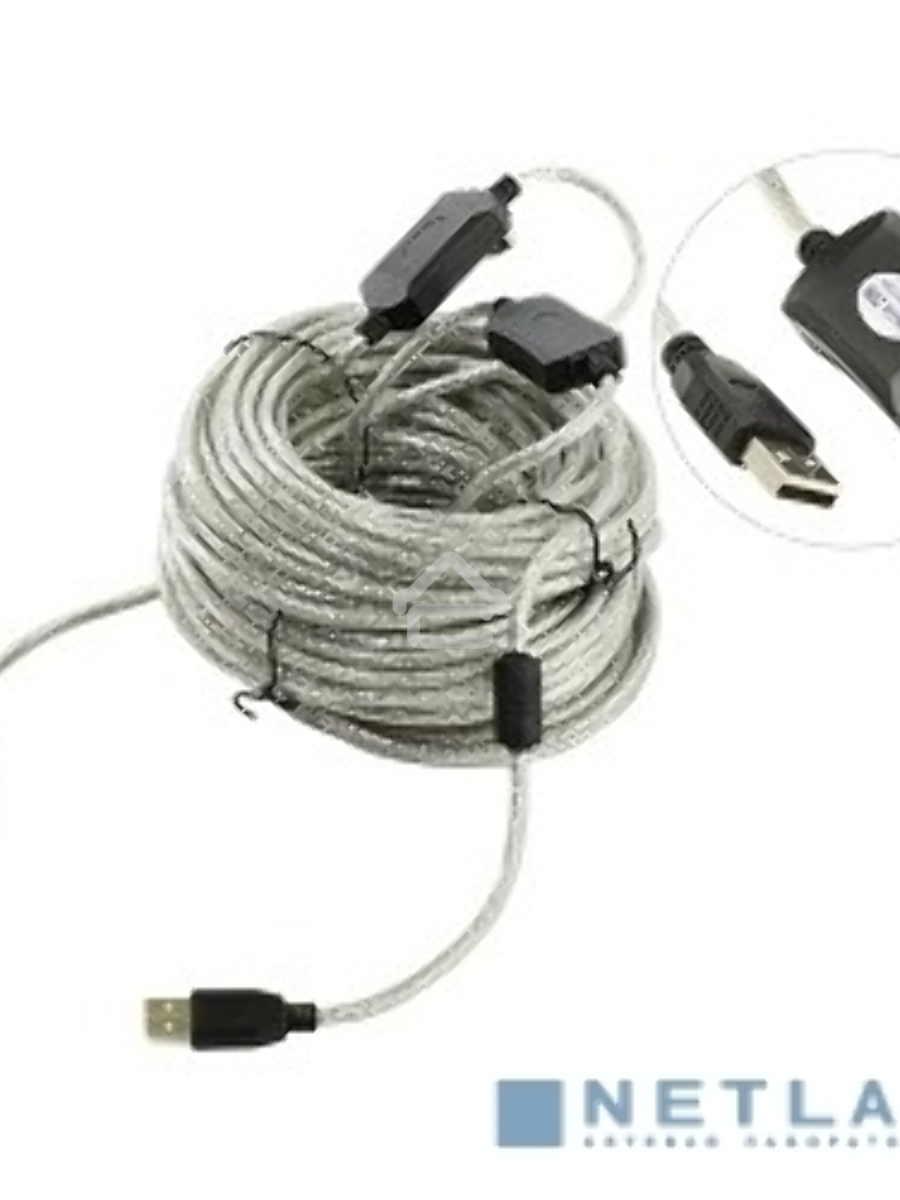 Кабель Aopen/VCOM ACU823-25M Кабель-адаптер USB2.0-repeater, удлинительный активный <Am-->Af> 25м Aopen<ACU823-25M>