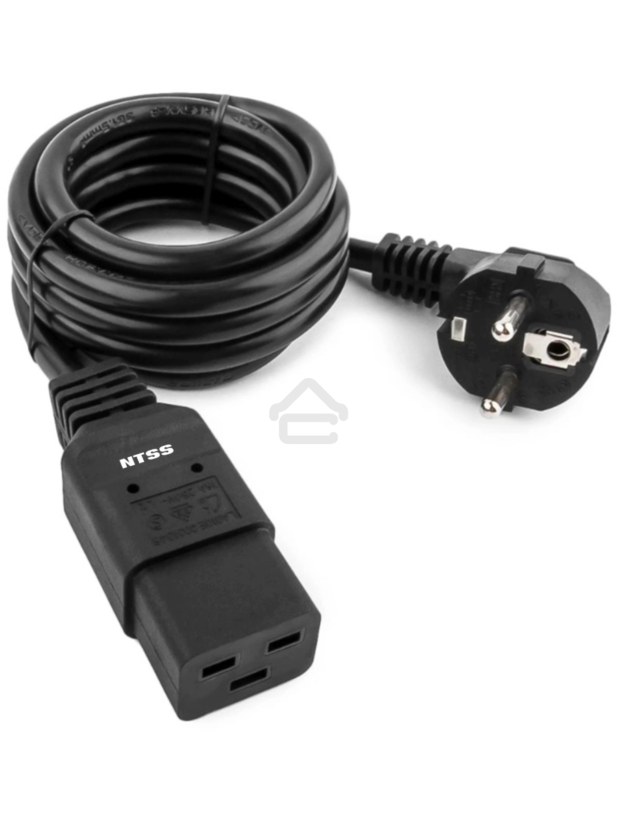 Шнур питания NTSS NTSS-PC19772 C19-Schuko проводник.:3x1.5мм2 3м 220/250В 16А черный