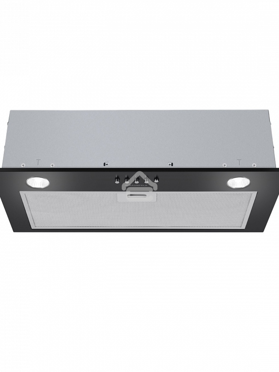 Вытяжка Maunfeld CROSBY SINGL 60 BLACK Gl, Полновстраиваемая, 60см, 850 м3, кнопочное управление, черная