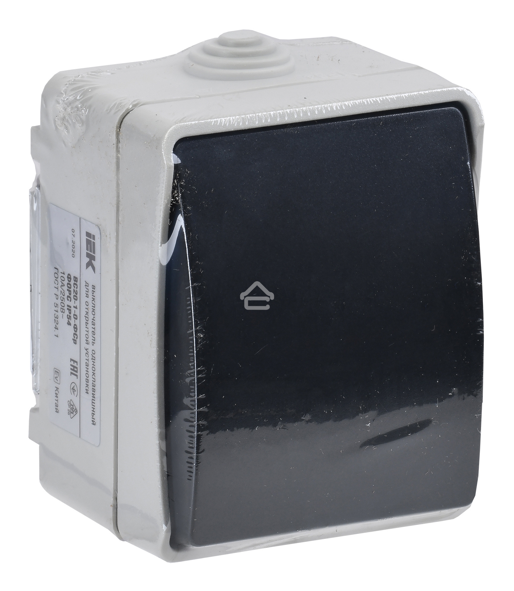 Выключатель 1-кл. ОП ФОРС 10А 250В IP54 ВС20-1-0-ФСр ИЭК EVS10-K03-10-54-DC