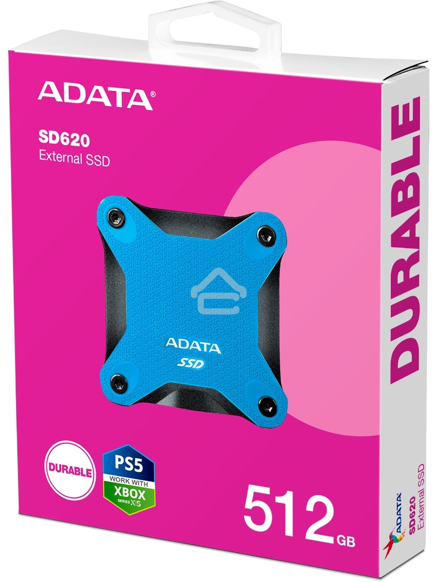 Внешний накопитель SSD 512GB A-DATA SD620, External, USB 3.2, [R/W -550/500 MB/s] синий