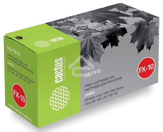 Картридж лазерный Cactus CS-FX10S черный (2000 стр.) для Canon MF4000/4100/4200/4600/FAX-L95/100/120